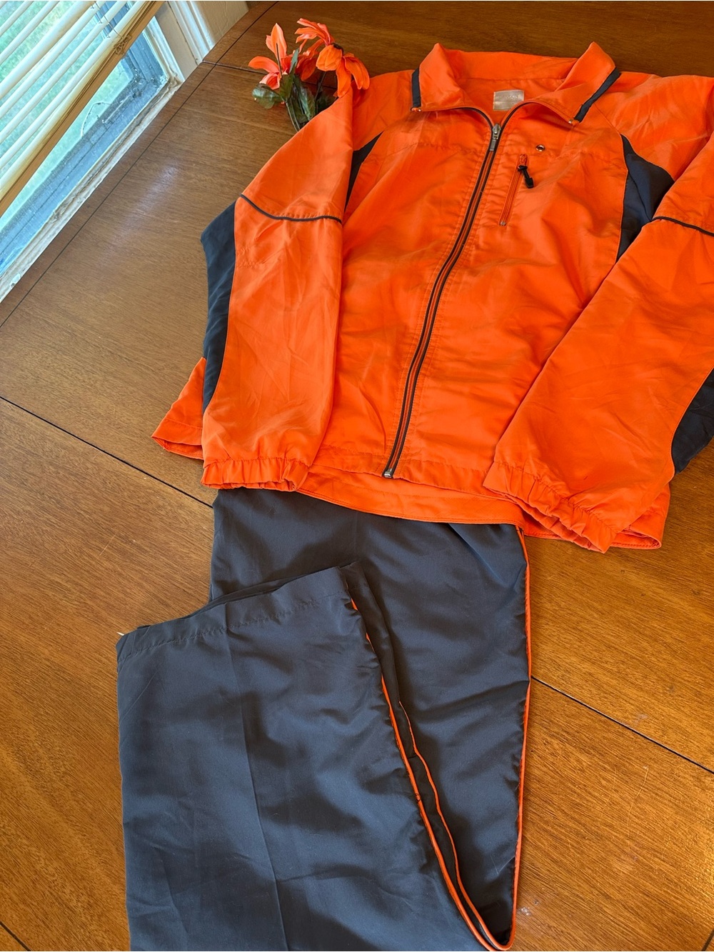 Danskin Now Orange and Black Kids Matching Track Set